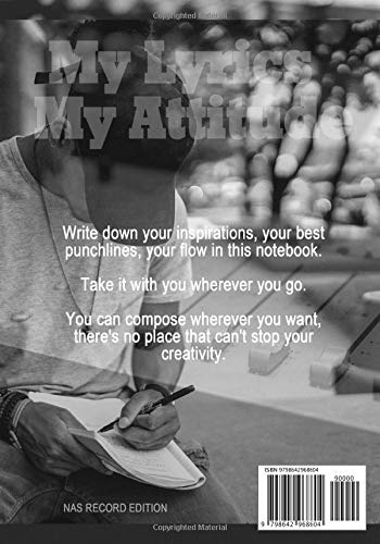 My Lyrics & Punchline: Notebook to write your lyrics: You are in the rap music you need to note your inspirations Hip Hop R&B lyrics rhymes 7x10 book image 2