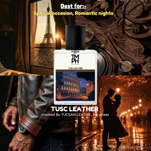 Image of TMPerfumehouse Tusc Leather EDP for Men & Women | Rich, Smoky & Long Lasting Perfume Spray | Leather, Fruity & Sweet Fragrance | Luxury Gift for Him & Her | TMPH | 20ml