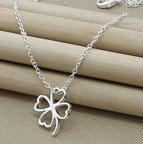 LNNSHX Collares de Plata de Ley, Collar de Plata 925, Colgante de Estrella de Moda, Collar de corazón con Cruz Redonda, Accesorios de joyería para Mujer, Regalo(8)