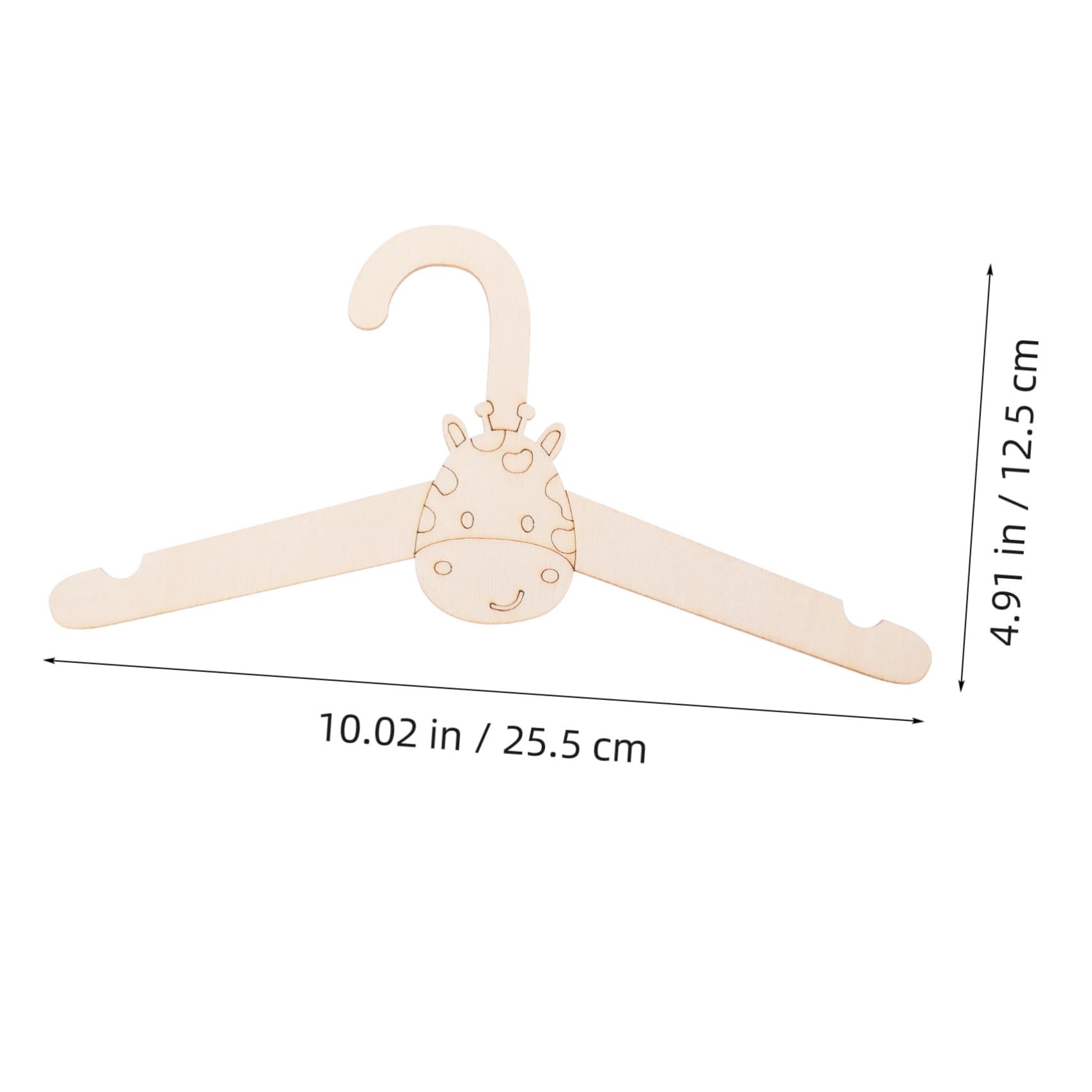 Cabilock DIY Decorative Boys and Girls Hangers 5pcs Wooden Giraffe Hangers for Baby Boys and Girls Clothes Versatile Nursery Organizers