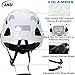 AOLAMEGS Construction Hard Hat with Visor - White Vented Hard Hats Construction OSHA Approved, ANSI Z89.1 ABS Safety Helmet，Adjustable Hardhats for Men Women Adult, 6pt Suspension with Chin Strap