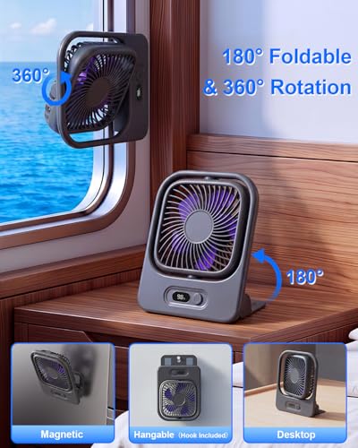 scenein Small Wall Mount Usb Fan with Magnetic Base for Cruise Ship Cabin - image 4