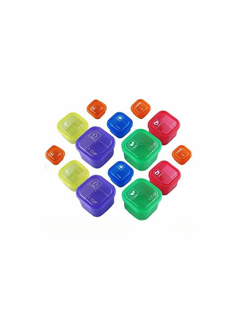 21 Day Fix Portion Control Containers, 14-Piece Set with Color-Coded Food Plan, Microwave & Dishwasher Safe, BPA-Free, Multicolors