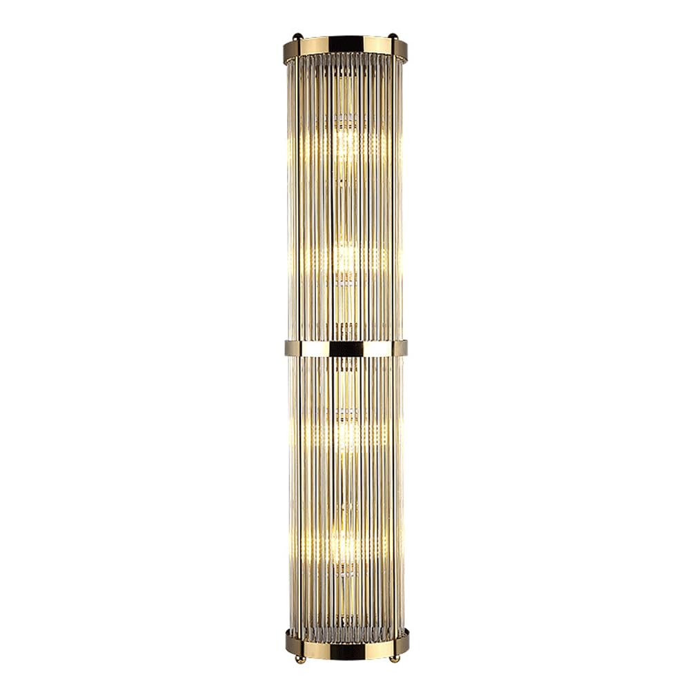 HUAYUSEDF American Crystal Wall Sconces,Light Luxury Living Room Long Stainless Steel,Villa Bedroom Bedside Staircase Lighting,Entrance Hallway Corridor Lamp Lamps