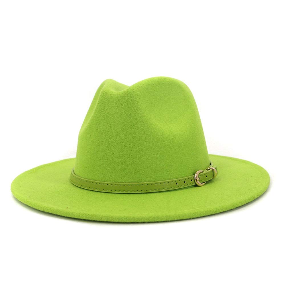 LLPBUA-CZAPKA Nowa Wiosna Lato Jesień Zima Elegancki Kapelusz Fedora Płaski Top Szeroki Rondo Fedora Bawełniany Damski Filcowy Turban Kapelusz Pas Młodzieżowy (Kolor: Magenta, Rozmiar: 59-60cm)