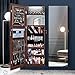 JRZTC 120CM / abschließbarer multifunktionaler Schmuckschrank Schrank Organizer mit Ganzkörperspiegel, integriertem Make-up Licht, in DREI Farben erhältlich