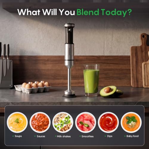 FRESKO Immersion Blender Handheld, Hand Blender with Variable Speed Trigger