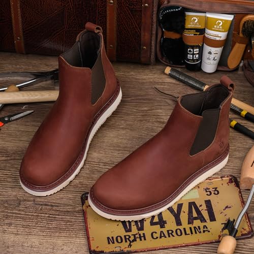 Handmade Soft Toe Chelsea Boots For Men Classic Fashion Genuine Full Grain Leather Ankle Basic Work Shoes2