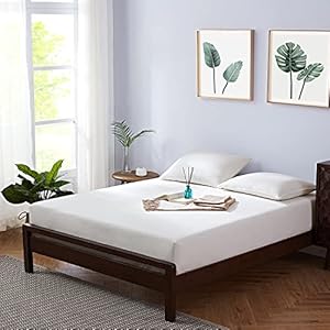 DAPU Spannbettlaken Baumwolle Leinen, 160×200cm+30cm Spannbetttuch mit Öko-Tex 100, 55% französische Leinen 45% langstapeliges Baumwolltuch, Hohe Matratzenbezug Off Weiß