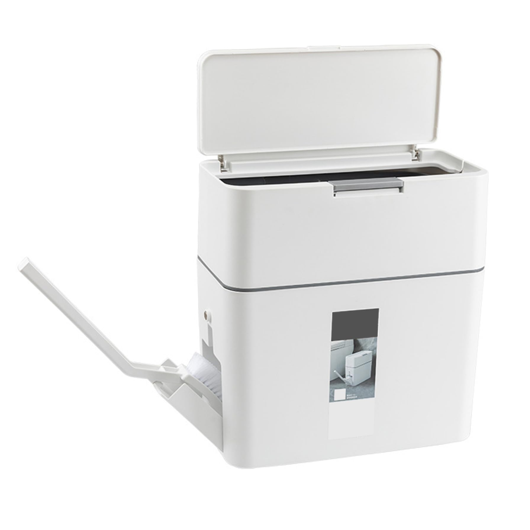 Poubelle de salle de bain gain de place avec brosse WC intégrée