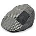 Produktbild flache Herrenmütze in grauem Patchwork Tweed Fischgrät Design - 58cm, keine Angabe