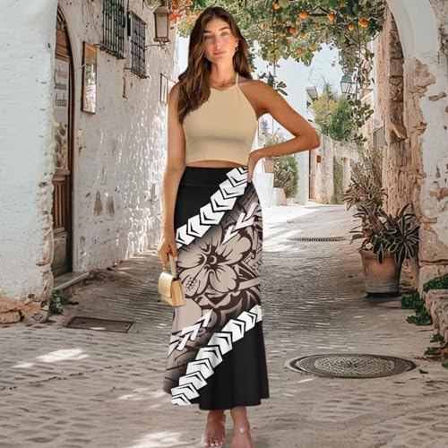 Polynesian Puletasi Samoa Women's Casual High Waist Flare Long Maxi Skirt A-Link Long Maxi Skirt Beach Skirt3