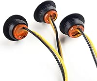 Vista 7 de juego de 10 luces LED selladas impermeables ámbar de 3/4" mini redondas, luces indicadoras delanteras, traseras y laterales, luces de gálibo