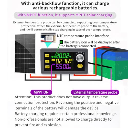 DC Adjustable Buck Boost Converter,Aideepen 150W Voltage Regulator 12V 24V DC 6-36V to 0-36V CC CV LCD Screen CNC Adjustment Used for Power Supply,LED Lighting,Solar Power Charging4