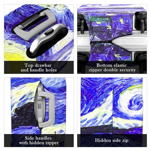 Travel Luggage Cover Protector, Washable Elastic Suitcase Cover, Luggage Protective Cover for 26-28 Inch Luggage (Abstract Painting, L)3