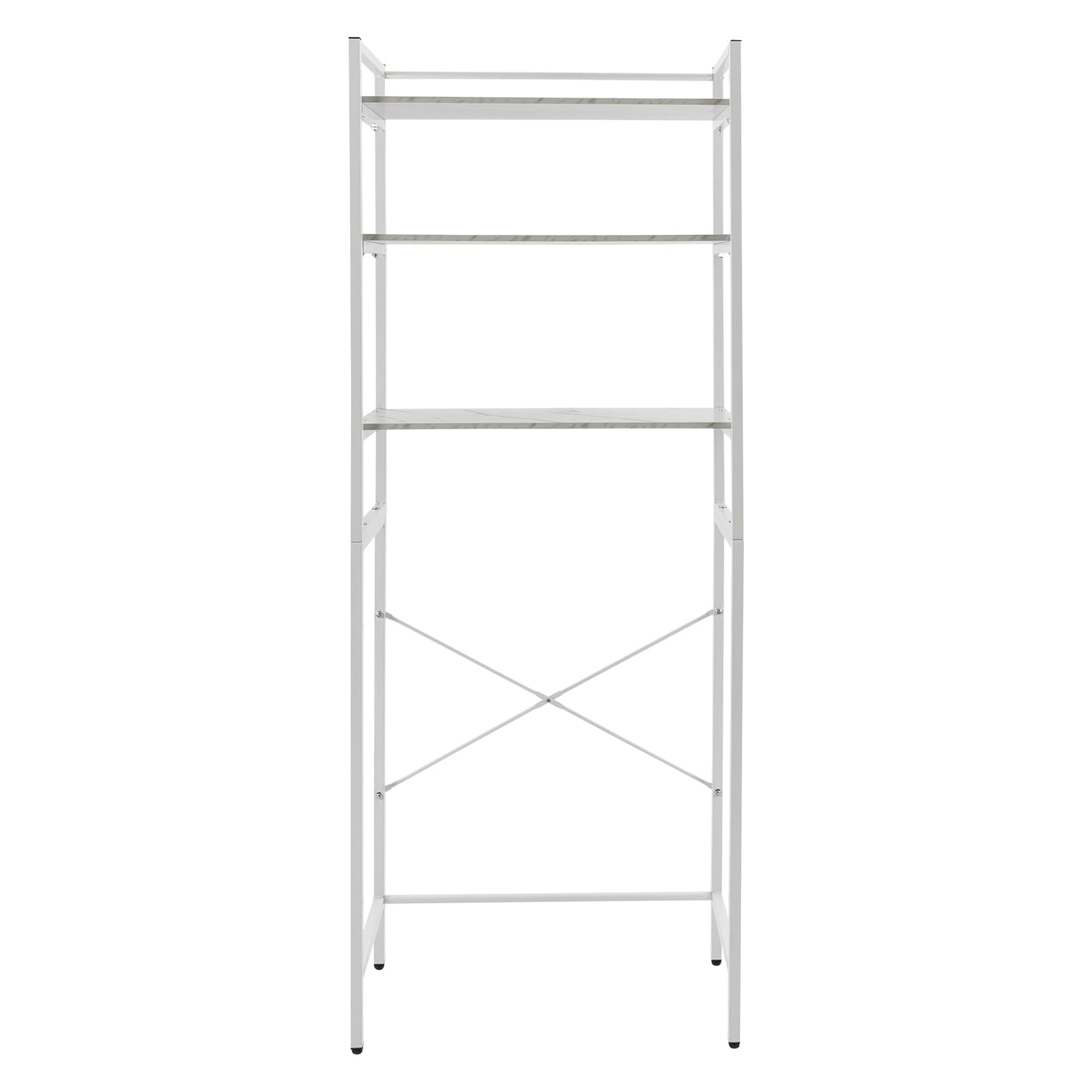 Mensola Per Lavatrice 3 Ripiani, 69x30x181 Cm, Scaffale Da Bagno In Ferro E MDF, Bianco, Per Lavanderia E Cucina - 4