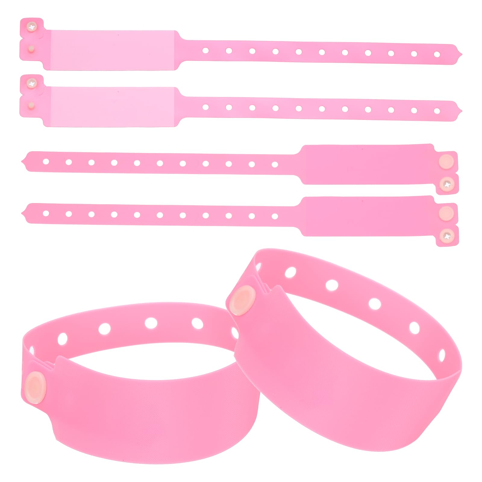 PATIKIL 50 Pcs ID Wristbands, Adjustable Identification Wristband Secure Identification Bands Bracelet for Events Parks Field Trips Airport Travel, Fuchsia