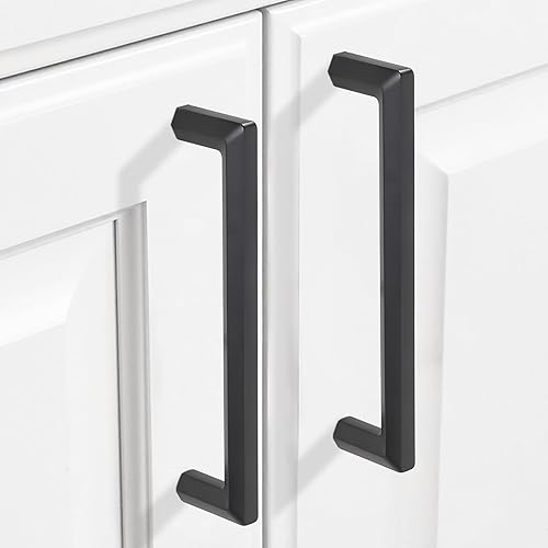 Miniatura 3 de POVEFONK Paquete de 10 manijas de gabinete de cocina negro mate de 7.5 pulgadas (7.559 in) tiradores de gabinete de cocina, tiradores de cajones