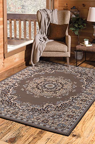 United Weavers Dallas Floral Kirman Runner Rug - Ash Beige, 2X8 Runner, Traditional Indoor Floor Rug With Jute Backing #TOP4