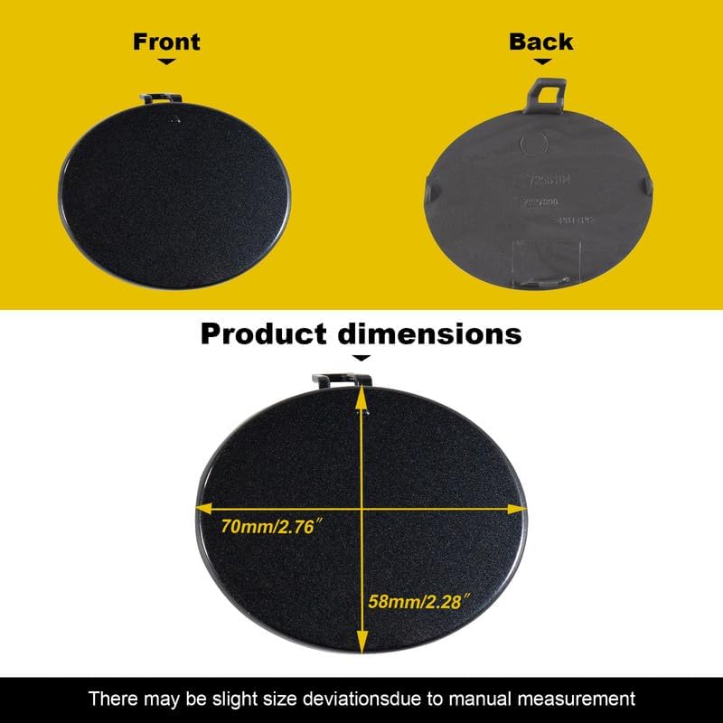 Car Front Bumper Tow Hook Cover Compatible with BMW 3 Series 2door E92 318d 320i 328ix 330d 335ix 2010 2011 2012 2013 Trailer Cover Cap 51117256104 Small Lid Towing Eye Cap