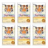 Epielle Character Sheet Masks | Animal Spa Mask | Puppy, Tiger, Rabbit, Penguin, Pig, Fox | Korean Beauty Mask -For All Skin Types| Birthday Party Gift for her kids, Spa Day Party, Girls Night, Spa Night, Beauty Gift | Skincare Gifts | Skincare Party Favors, Stocking Stuffers (Tiger 6 pack)