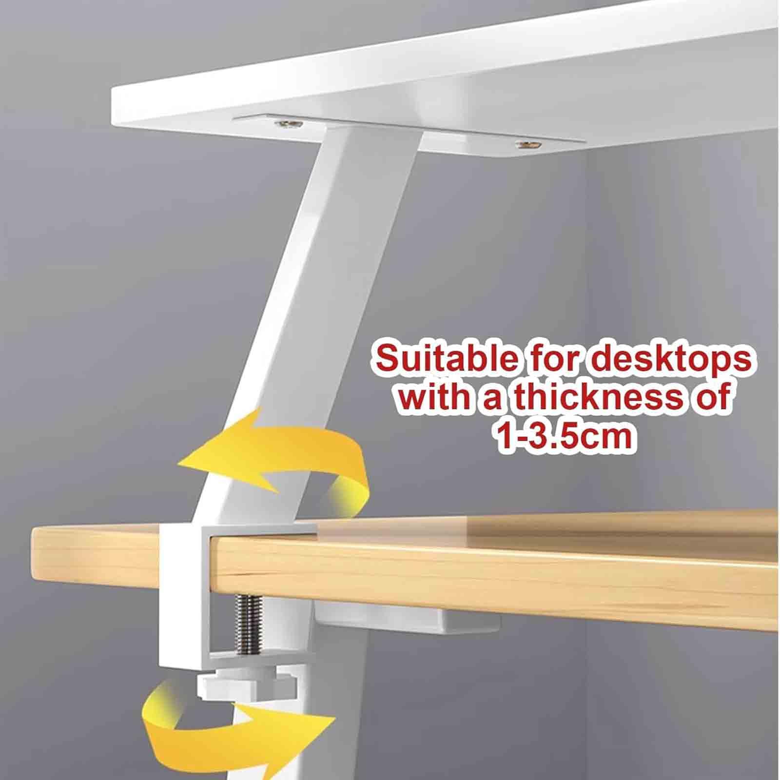 Estante Organizador de Escritorio con Abrazadera, Scaffale da scrivania Regolabile Versatile con Morsetto a C con Imbottitura in Gomma, Non è necessaria alcuna Foratura,002,80cm