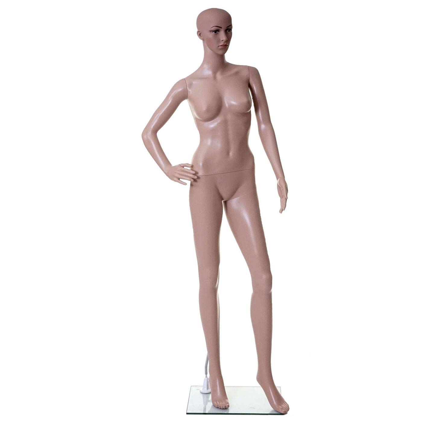 Schaufensterpuppe HWC-E37, weiblich Frau Schaufensterfigur Puppe Mannequin Schneiderpuppe, lebensgroß beweglich 175cm