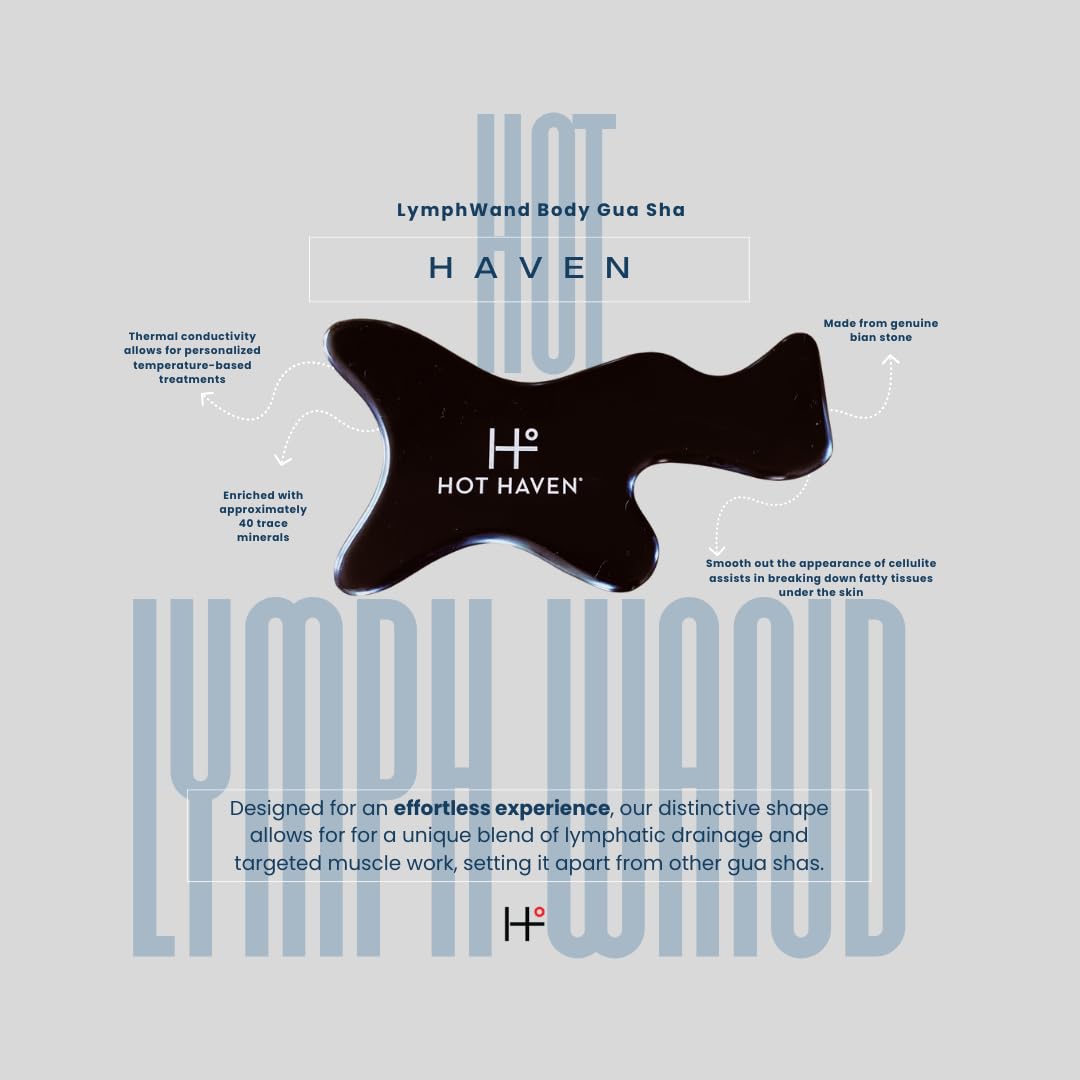 HOT HAVEN Lymphwand - Piedra bian de cuerpo entero grande Gua Sha, drenaje linfático anticelulítico