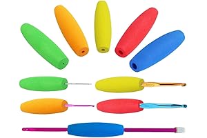 5-Pack Ergonomic Crochet Hook Grips for Arthritic Hands (Fits 2mm-10mm Hooks)