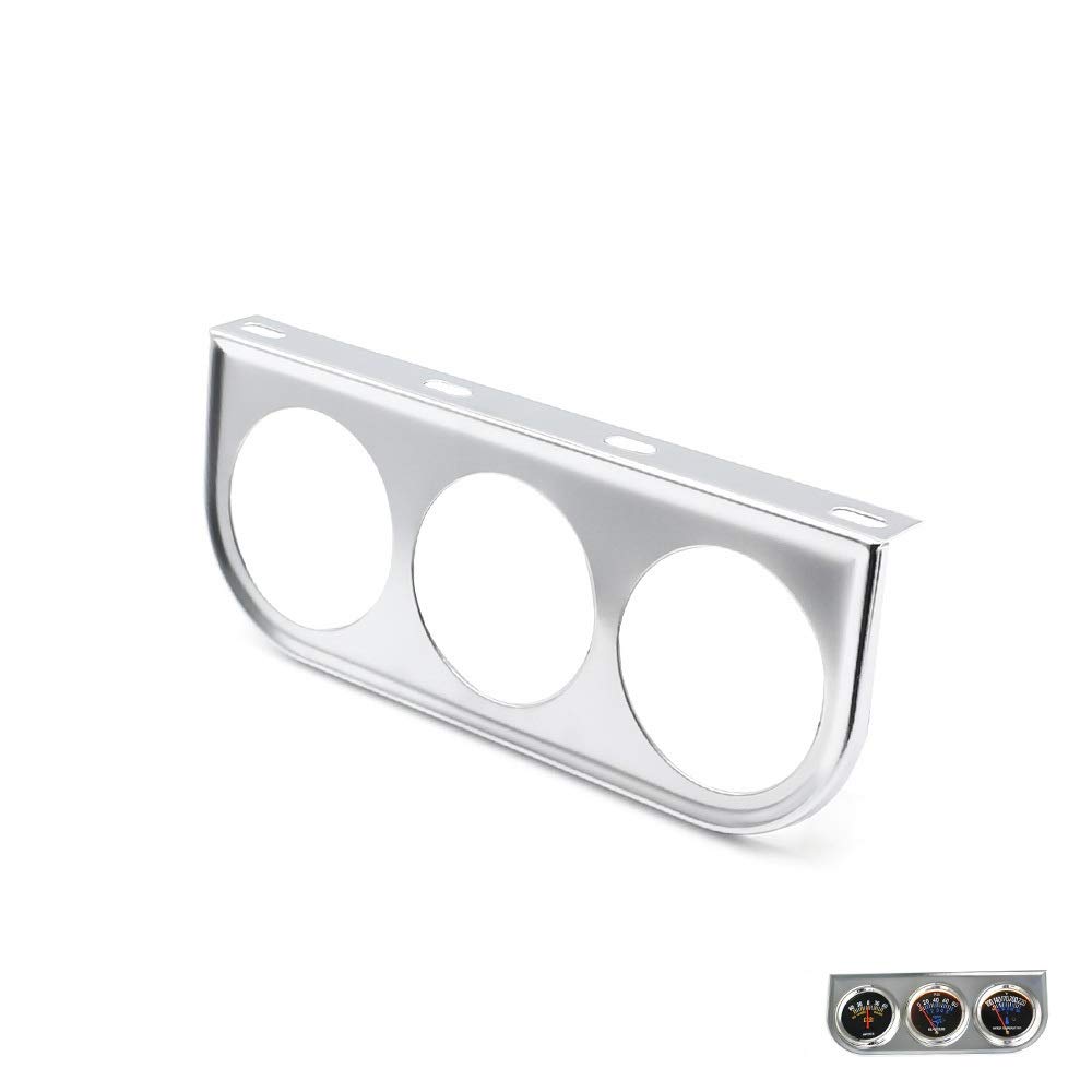 Chrome Automotive Instruments Car Triple Gauge Holder 2 Inch 52Mm Bracket Car Meter Gauge Pod Dash Mount Dual 3I Car Meter Holder (Color : )