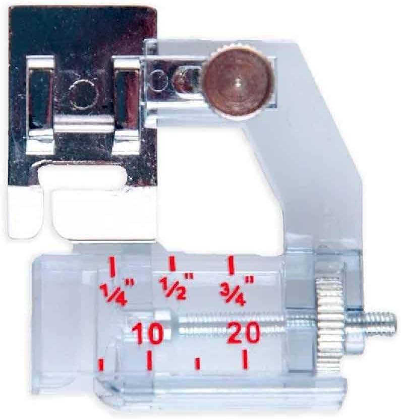 Singer Bias Tape Presser Foot – Adjustable Guide for Fabric Edges | Fits 1/4” to 3/4” Tape | Compatible with Zigzag & Straight Stitches | Easy Professional Edge Finishing