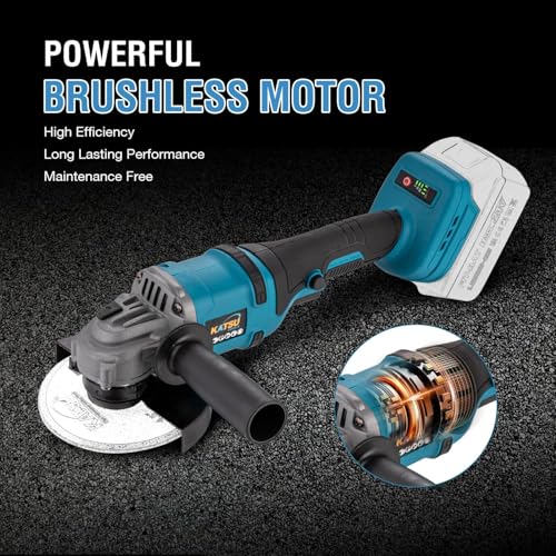 Amoladora angular 125mm KATSU FIT-BAT con motor brushless y ergonomia avanzada de 21V 4