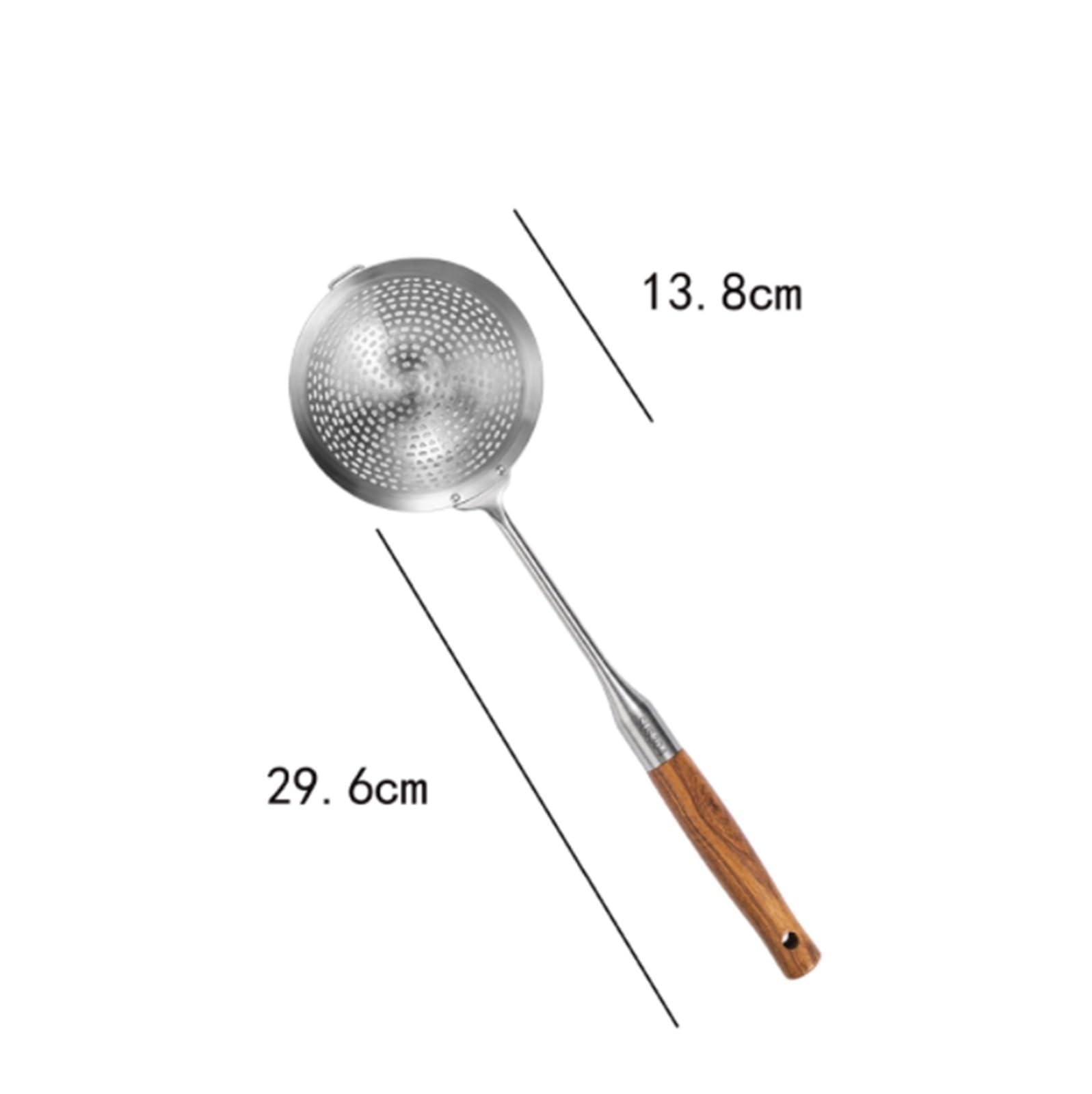 Sitko Łyżka Durszlakowa Głęboki Durszlak Z Drewnianą Długą Rączką Do Gotowania I Smażenia łyżka cedzakowa(43cm)
