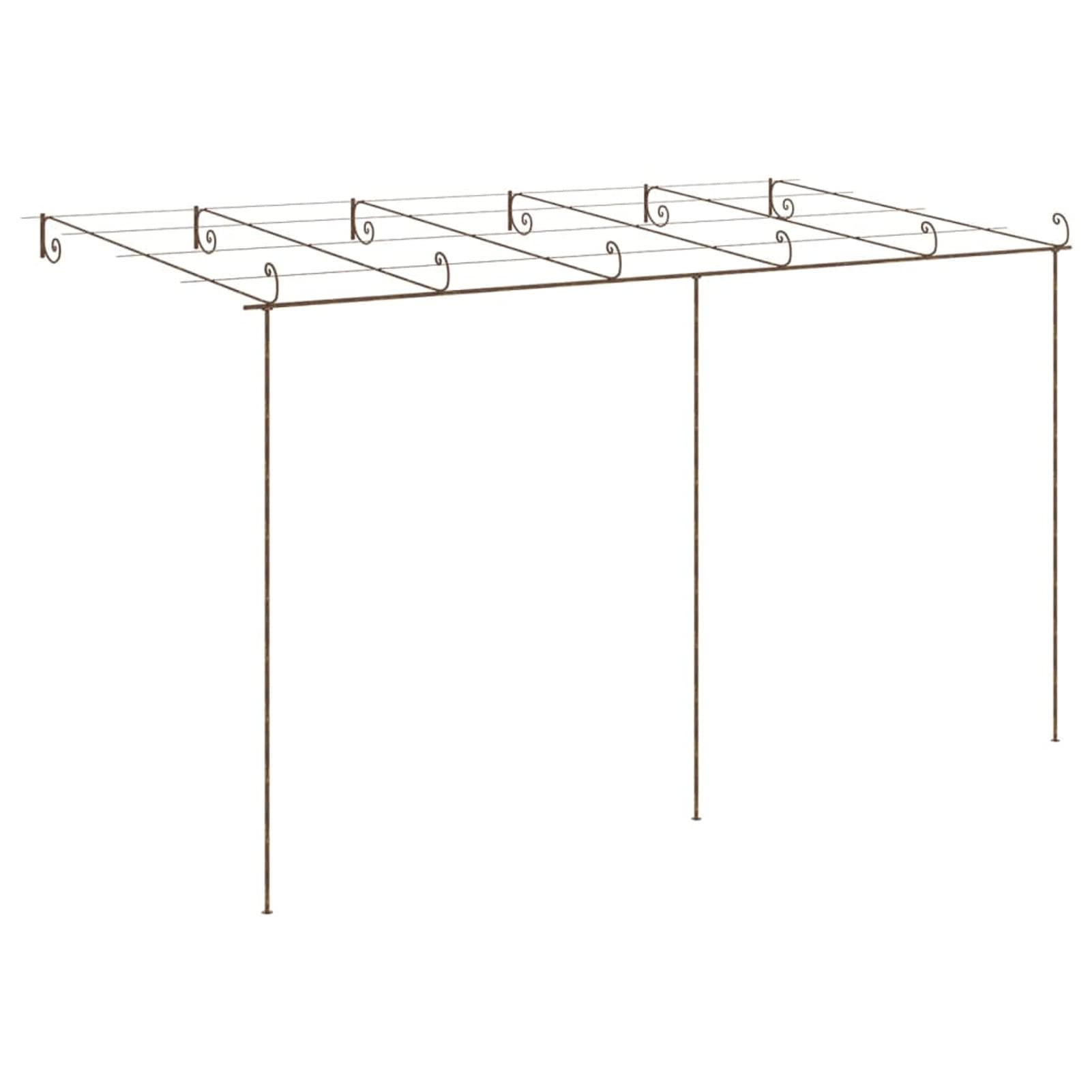 Pergolato da Giardino Marrone Anticato 6x3x2,5 m in Ferro,Pergola Esterno Giardino,Pergolati da Giardino,Decorazioni per Il Giardino-313999
