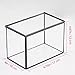 NCYP Small Rectangle Glass Terrarium Planter with Lid, 6.7 x 4 x 4.8 Inches Clear Black Geometric Flower Pot Box for Succulents Air Plant Fern, Tabletop Decoration (No Plants)