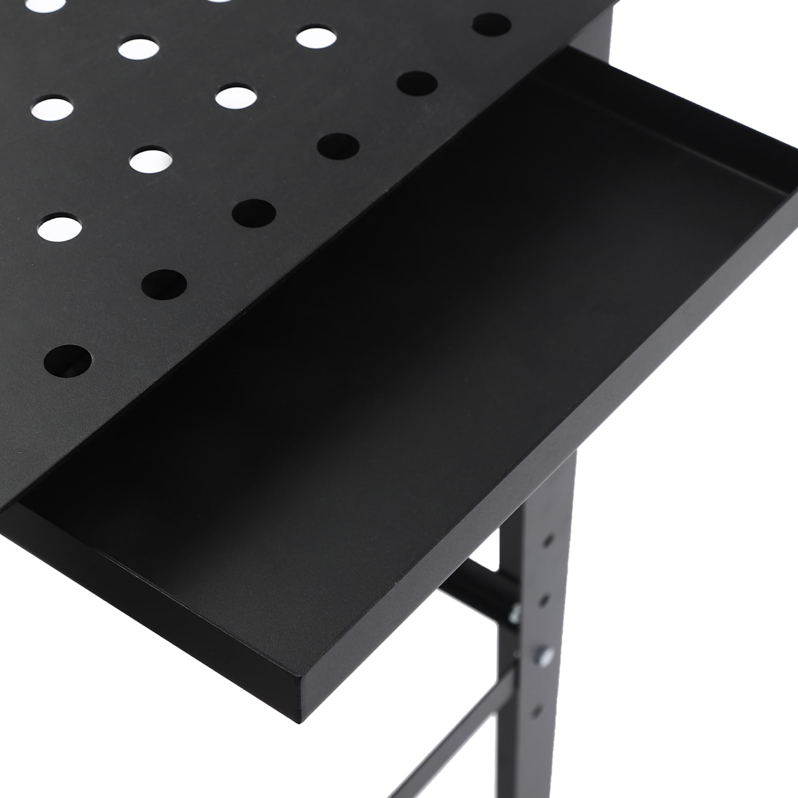 Stół spawalniczy o nośności 598 kg, system otworów 16 mm i blat roboczy 3 mm 91 x 46 x 90 cm, stół montażowy, zestaw "zrób to sam" z wytrzymałej stali węglowej