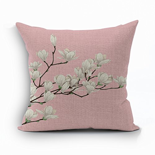 Nunubee Flower Soft Cotton Pillowcase Home Linen Decor Soft Pillow Cover Sofa Car Cushion Cover Pink 1