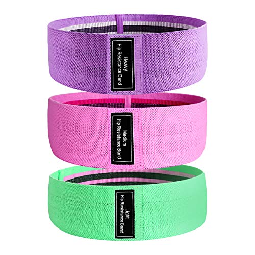 Resistance Bands for Legs and Butt Exercise Bands -JIPOWER Non Slip Elastic Booty Bands, 3 Levels Workout Bands Women Sports Fitness Band for Squat Glute Hip Training