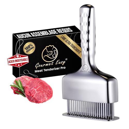 Attendrisseur de viande en acier inoxydable avec poignée longue – Marteau à viande robuste – Gadget de cuisine professionnel – Facile à nettoyer –...