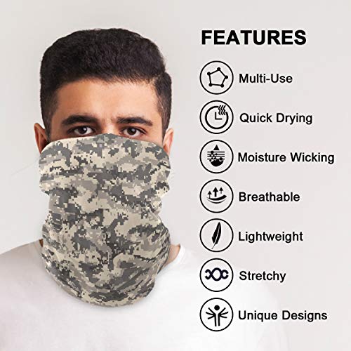 Qilmy Brown Desert Digital Camouflage Protection Anti Droplet Face Mask With 2 Filters Summer Uv Neck Gaiter Scarf Sunscreen Breathable Bandana For Outdoor #TOP2