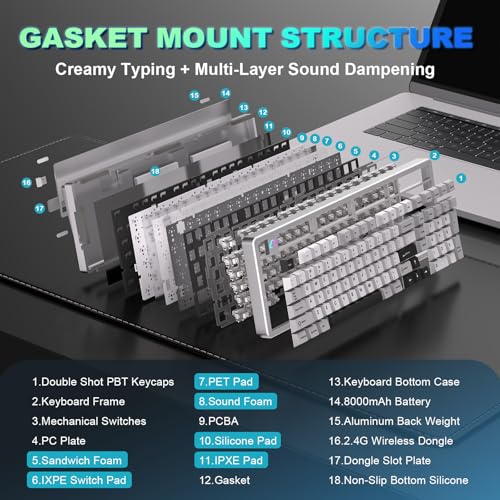 YUNZII AL98 QMK/VIA ワイヤレス メカニカルゲーミングキーボード の商品画像 4