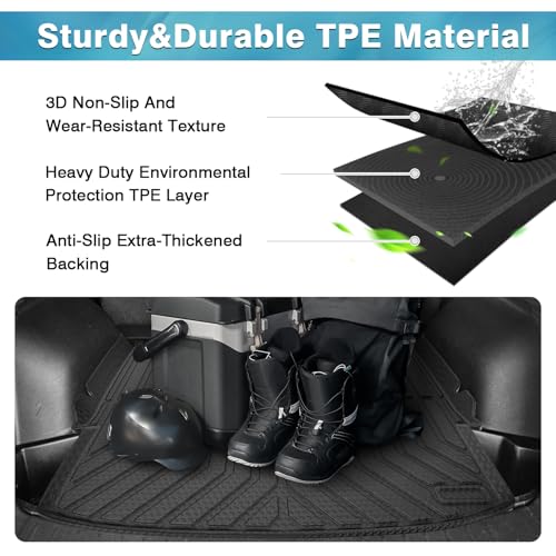 Image of Mixsuper Cargo Liner for Chevrolet Blazer 2019-2024 2025 2026, Trunk Mat for Chevy Blazer Accessories All Weather Cargo Mat Rear Trunk Liner Black