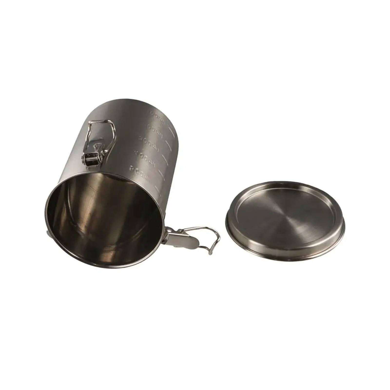 Aufbewahrungsbehälter aus 304 Edelstahl, 520/1000/1600/2500ml | Auslaufsichere Getreidebox, luftdichter Behälter mit Skala, silber, 1pc(1600ml)