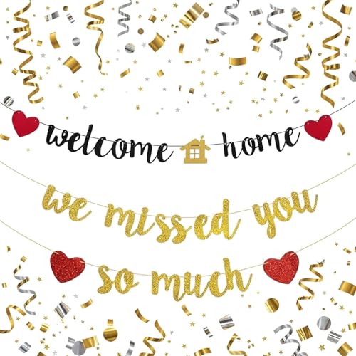 Welcome Home Banners Welcome Back Banner for Homecoming Events Family Reunion Welcome Setups and Housewarming Party Decorations We Missed You So Much Banner