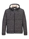 First B Herren Strickfleecejacke Clint, mit Fleece gefüttert, windabweisend, wasserabweisend, atmungsaktiv anthrazit Melange 2XL