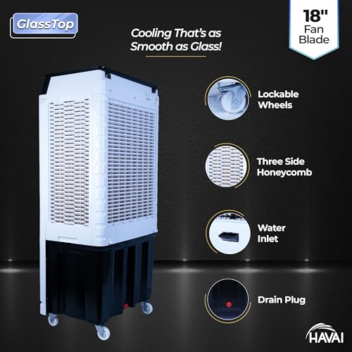 HAVAI Premium Glass Top GT 18 Air Cooler | 90L Tank Capacity - Image 7
