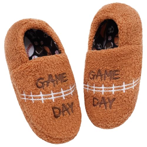 Yseoul Little Kids Big Boys Ball Sports Slippers, Kids Warm House Shoes - Cute Winter Nonslip Indoor Basketball Football Baseball Slippers