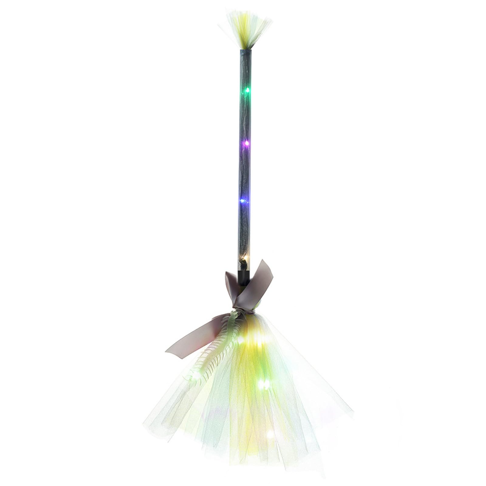 Xinsheinelry Halloween Party Witch Broom with LED Lights Cosplay Broomsticks Props for Halloween Cosplay Costume Accessory Witch Broom