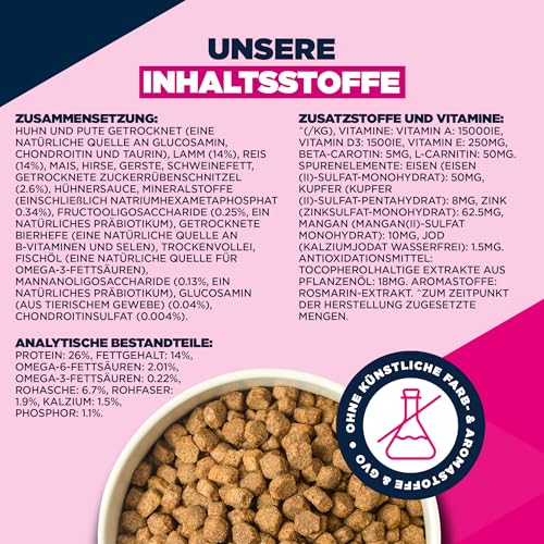 Eukanuba Senior Hundefutter mit Lamm und Reis für kleine und mittelgroße Rassen - Premium Trockenfutter für ältere Hunde, 12 kg