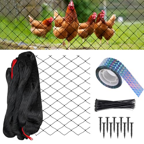 KBIBCK Vogelschutznetz 7 5m x 15m Vogelnetz Schwarz 5cm Masche mit Vogelabwehr Netz für Hühnergehege Gartennetz Teichnetz Volierennetz für Schützt Obstbäume und Gemüse vor Vogelfraß